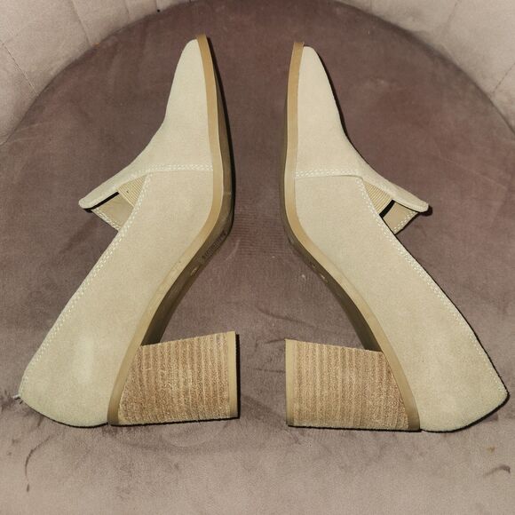 NWT Joie Wevenly Block Heels Women's Sz 9 Taupe Suede Slip On Closed Toe Comfort - Picture 5 of 7